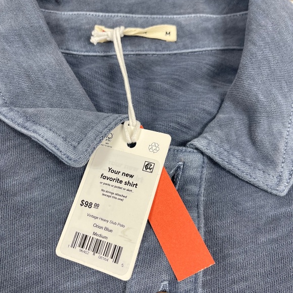 Marine Layer Vintage Heavy Slub Polo Long Sleeve - Size M - NEW. - Picture 6 of 16